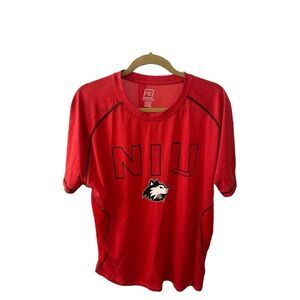NIU Huskies T-Shirt Athletic Training Tee Red Short Sleeve Size‎ XL